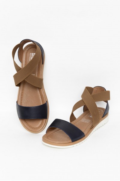 Susanna Navy Leather Sandal