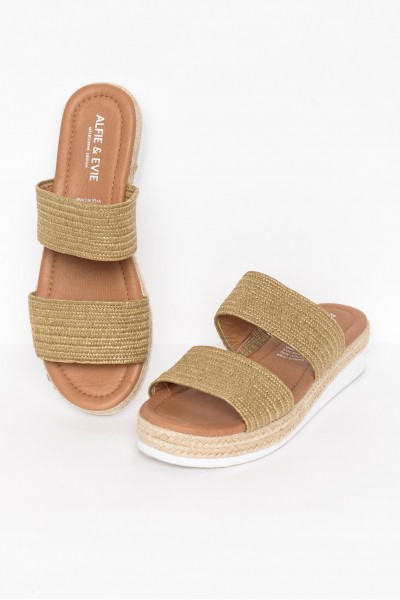 Duty Tan Woven Elastic Platform Slide